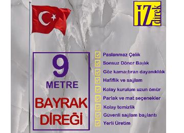 9 Metre Bayrak Direği